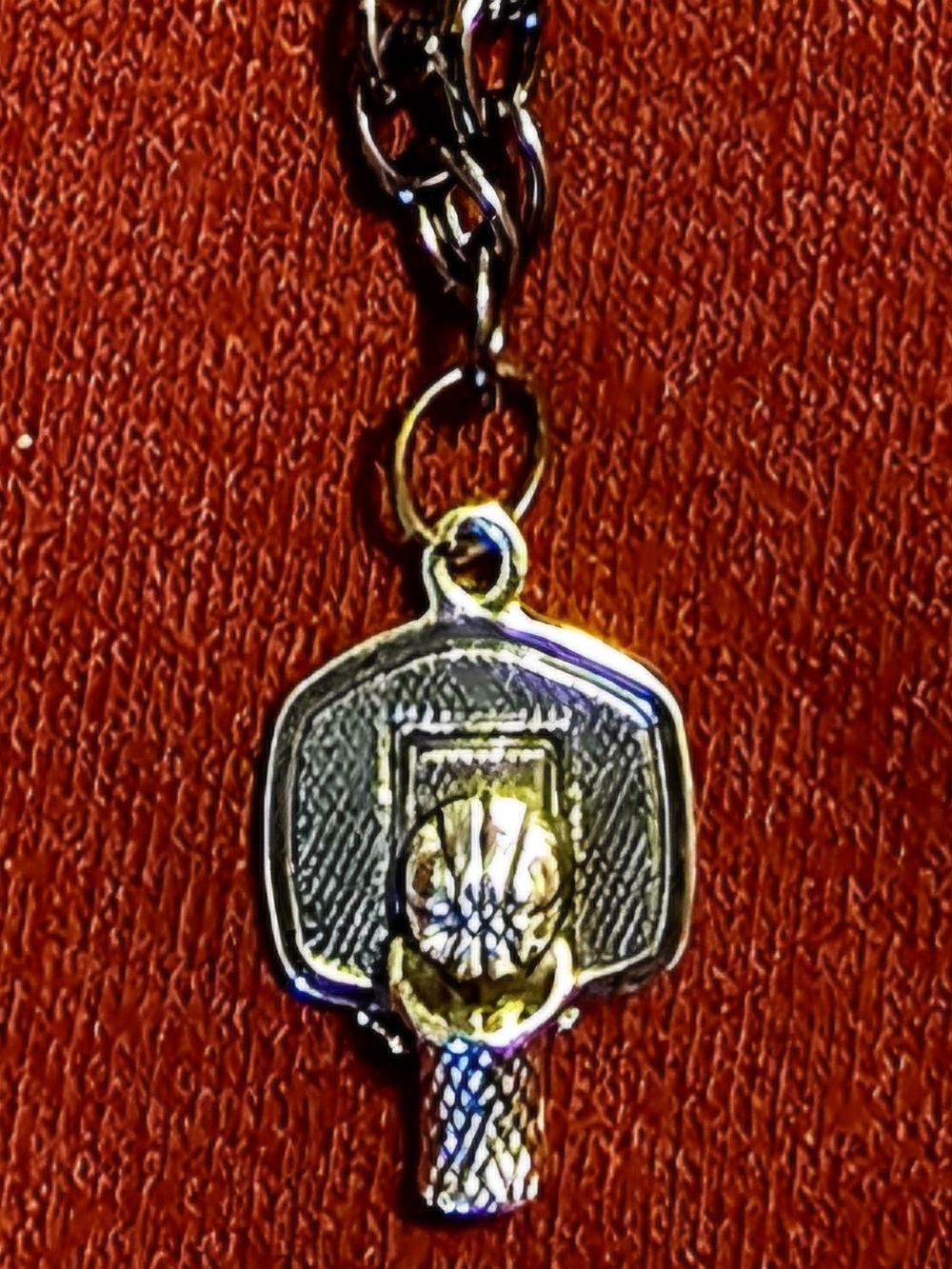 Silver or Black Chain Pendant Necklace - BASKETBALL CHARM Men/Women Jewelry - Picture 2 of 6